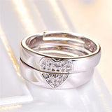 Personalized Stainless Steel Heart Couple Set Promise Ring