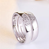 Personalized Stainless Steel Heart Couple Set Promise Ring