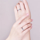 Personalized Stainless Steel Heart Couple Set Promise Ring