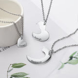 Personalized Stainless Steel Heart Necklace with 3 Names