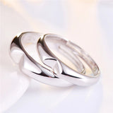 Personalized Stainless Steel Heart-shaped Wedding Ring Set, 2pcs/pair