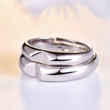 Personalized Stainless Steel Heart-shaped Wedding Ring Set, 2pcs/pair