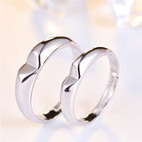 Personalized Stainless Steel Heart-shaped Wedding Ring Set, 2pcs/pair