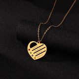 Personalized Heart Necklace Engrave Name Zircon Pendant Lover Gift