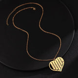 Personalized Heart Necklace Engrave Name Zircon Pendant Lover Gift