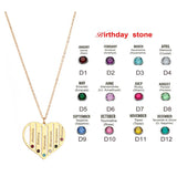 Personalized Heart Necklace Engrave Name Zircon Pendant Lover Gift