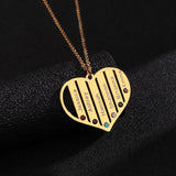 Personalized Heart Necklace Engrave Name Zircon Pendant Lover Gift