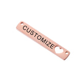 20pcs Personalized Stainless Steel Heart Bar Neck Pendant DIY Jewelry Findings