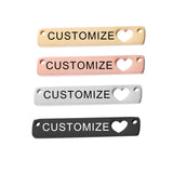 20pcs Personalized Stainless Steel Heart Bar Neck Pendant DIY Jewelry Findings