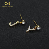Personalized Stainless Steel Initial Earring Woman Female Alphabet Jewelry