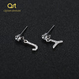 Personalized Stainless Steel Initial Earring Woman Female Alphabet Jewelry