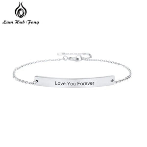 Personalized Initial Charm Bracelets - Stainless Steel Name Bangle