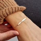 Personalized Initial Charm Bracelets - Stainless Steel Name Bangle