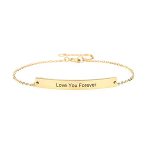 Personalized Initial Charm Bracelets - Stainless Steel Name Bangle