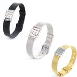 Custom Stainless Steel Bracelet with Family Name & Date Engraving