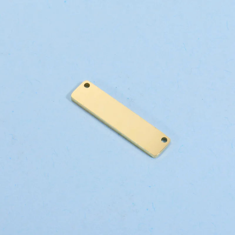 Custom Stainless Steel Laser Engraved Rectangle Necklace Tags 20pcs