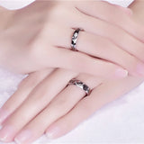Enamel Crystal Wedding Ring 2pcs/pair