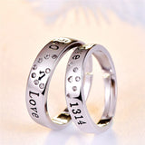 Enamel Crystal Wedding Ring 2pcs/pair