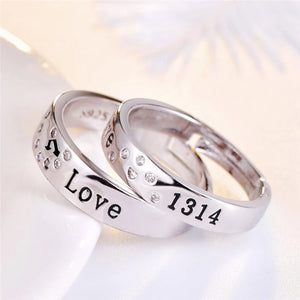 Enamel Crystal Wedding Ring 2pcs/pair