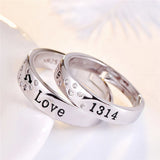 Enamel Crystal Wedding Ring 2pcs/pair
