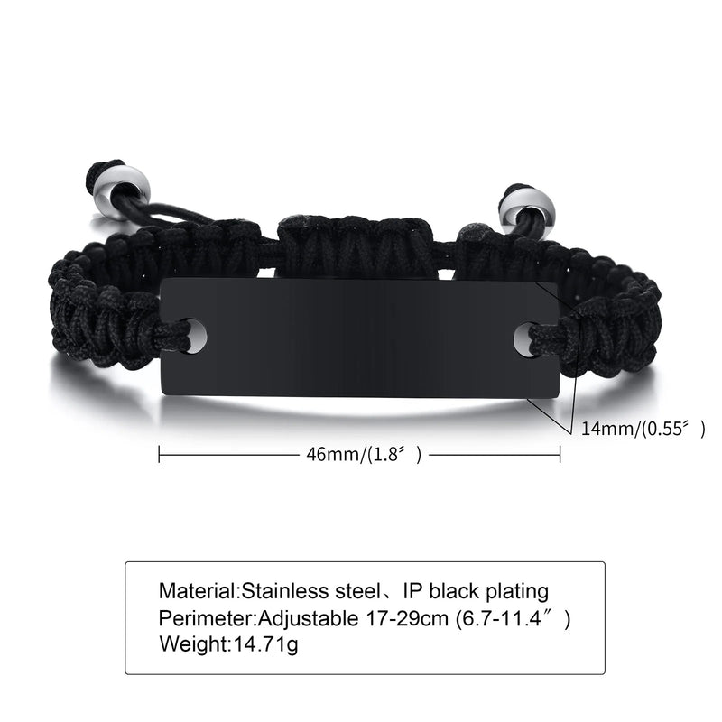 Personalized Stainless Steel Men's Bangle ID Bracelet