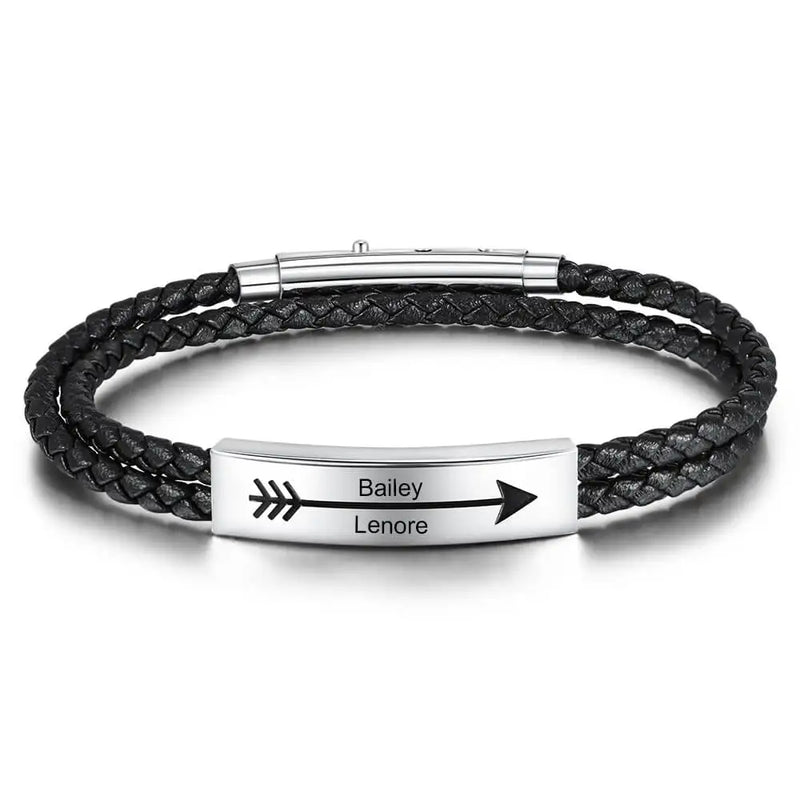 Custom Name Bar Bracelet for Him