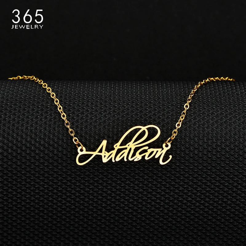 Personalized Stainless Steel Name Date Shape Necklace For Baby Girl