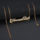 Personalized Stainless Steel Name Date Shape Necklace For Baby Girl