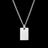 Personalized Stainless Steel Name ID Bar Couple Necklaces For Women Men