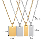 Personalized Stainless Steel Name ID Bar Couple Necklaces For Women Men