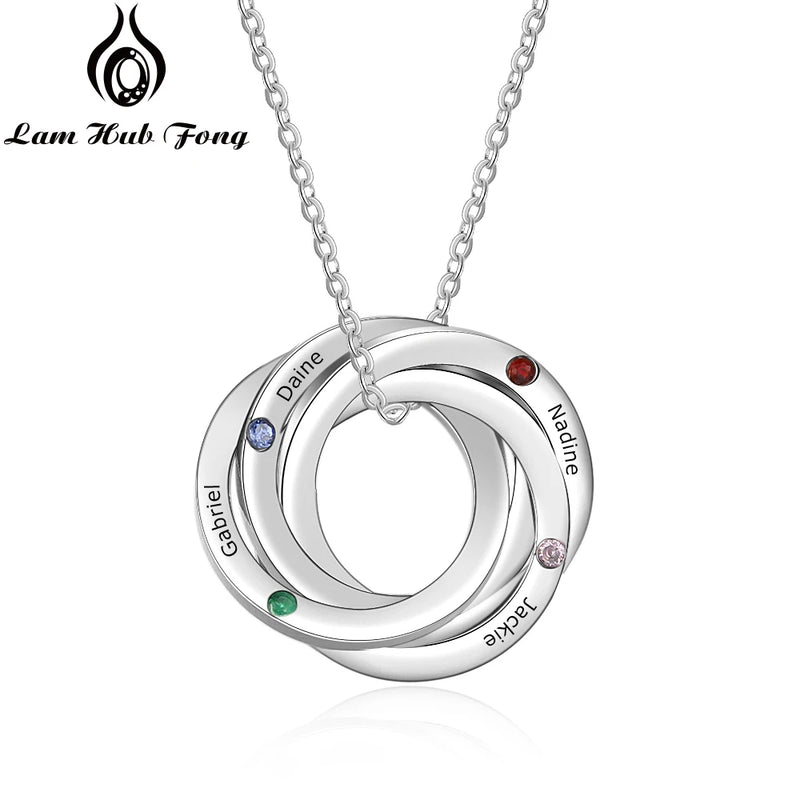 Personalized Name Necklace with Birthstones