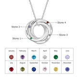 Personalized Name Necklace with Birthstones
