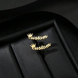 Personalized Stainless Steel Name Necklace Crown Bracelet Earring Gift