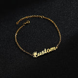 Personalized Stainless Steel Name Necklace Crown Bracelet Earring Gift
