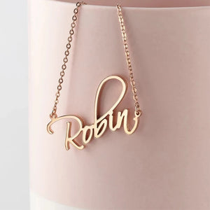 Customized Name Pendant Necklace Cursive Handwritting Choker