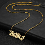 Custom Stainless Steel Name Pendant Necklace Double Edge Font Nameplate Choker