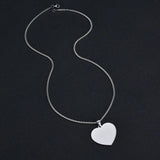 Custom Heart Love Photo Name Pendant Necklace Stainless Steel Box Chain