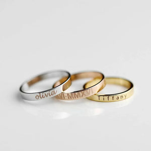 Customized Stainless Steel Name Rings for Women