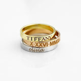 Customized Stainless Steel Name Rings for Women