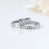 Customized Stainless Steel Name Rings for Women
