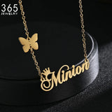 Personalized Butterfly Nameplate Necklace