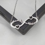 Personalized Double Name Heart Necklace