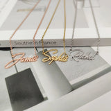 Stainless Steel Necklace Double Name Heart Infinity Symbol Pendant Choker