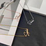 Stainless Steel Necklace Double Name Heart Infinity Symbol Pendant Choker