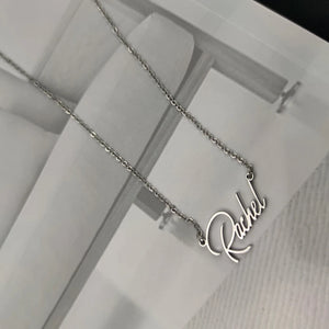 Stainless Steel Necklace Double Name Heart Infinity Symbol Pendant Choker