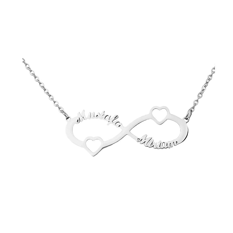 Personalized Double Name Heart Necklace