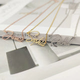 Stainless Steel Necklace Double Name Heart Infinity Symbol Pendant Choker