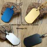 Custom Stainless Steel Dog Tag Pendant - Motivational Phrase - Personalized Gift