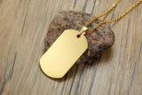 Custom Stainless Steel Dog Tag Pendant - Motivational Phrase - Personalized Gift