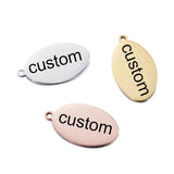 Stainless Steel Oval Stamping Charms Pendant 20pcs